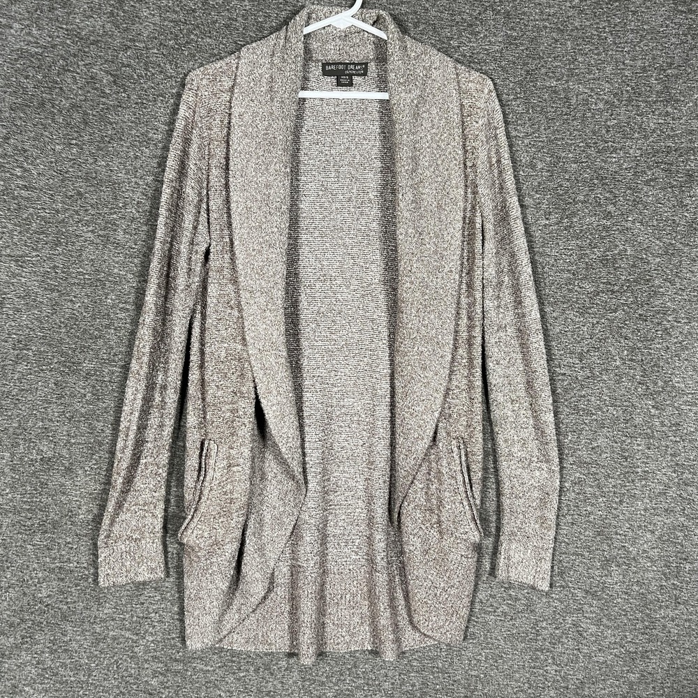 Barefoot Dreams CozyChic Lite Cardigan Sweater Womens‎ XS/S Beige Style 452 Knit